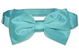 Vesuvio Napoli BOWTIE Solid TURQUOISE BLUE Color Men's Bow Tie for Tuxedo Suit