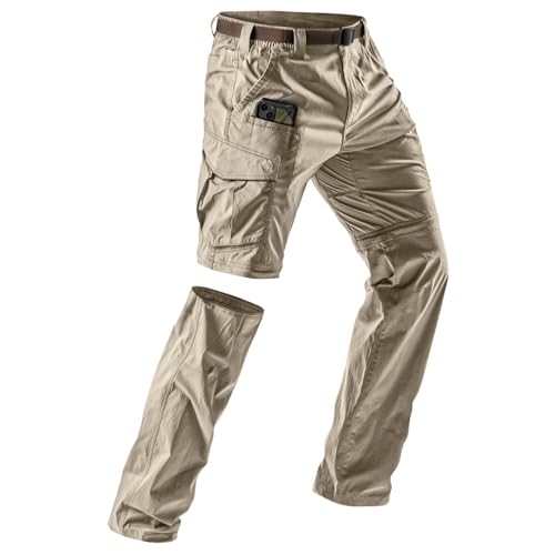 Hiking Pants Men Convertible Water Resistant Zip Off Outdoor Work Pants Big and Tall Military...