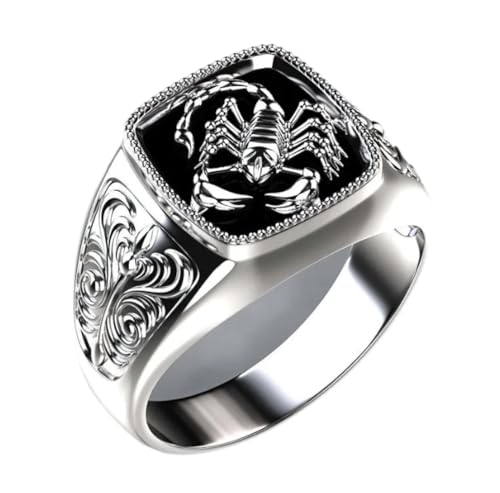 Anillos para hombres de estilo gótico urbano con escorpión retro