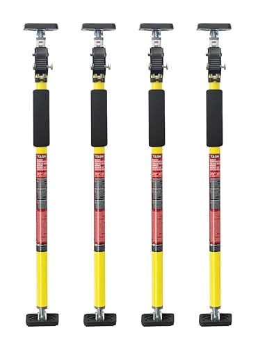 TASK T745054 Short QSR (Quick Support Rod) – Adjustable 2 ft 6 in to 4 ft 6 in (76–137 cm) Support Poles with 550–1000 lb Capacity, Compatible with 18 in Extension, 4-Pack