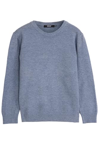 X RAY Boys Crewneck Sweater (XS - XXL) School Uniform Big Boys & Little Kids Youth Crew Neck Long Sleeve Pullover Heather Slate Medium (8)