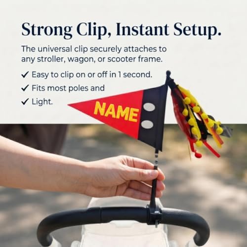 Theme Park Stroller Marker Pennant Flag with DIY Patches