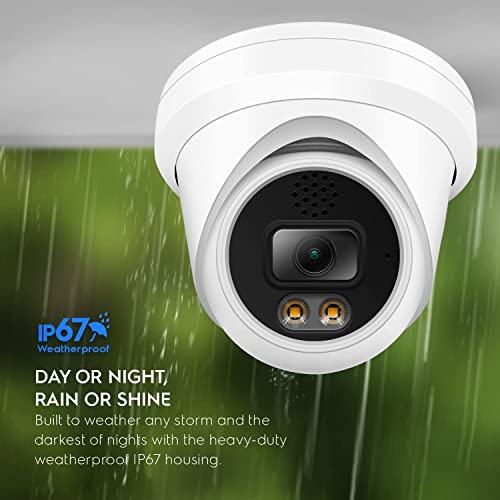 8MP Full Color Night Vision Turret Dome IP Camera with Visible White LED Lights, 2.8mm Wide Angle, Outdoor Built in Mic, Plug and Play Compatible with Hikvision, Uniview NVR and Blue Iris by Real HD - Image 7