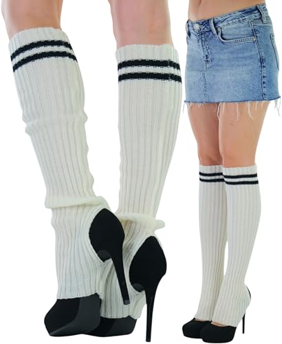 Image of ToBeInStyle Women's Ribbed Acrylic Footless Leg Warmers