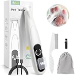 PAPMINI Dog Paw Trimmer with LED Light - Quiet 35dB Electric Dog Grooming Clippers Shaver for Paws, Eyes, Ears, Feet and Face, Cordless Pet Hair Razor for Small to Large Dogs Cats (White)