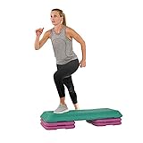 Sunny Health & Fitness Deluxe Aerobic Step Platform Exercise Workout Board with Adjustable Height