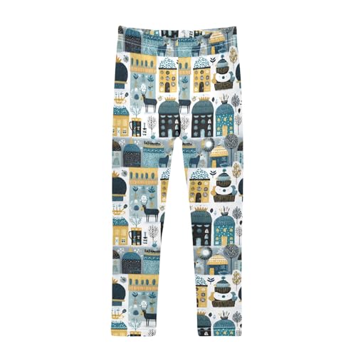 Girls' Athletic Leggings Ankle Length Yoga Dance Pants Kids Teen 4T Tangcun Village