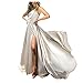 Briskorry Ärmelloses Abendkleid Damen Sexy Deep V Hochzeitskleid Drapierte Elegant Partei Maxikleid Abendkleider Spitze Ballkleid Party Maxi Kleid