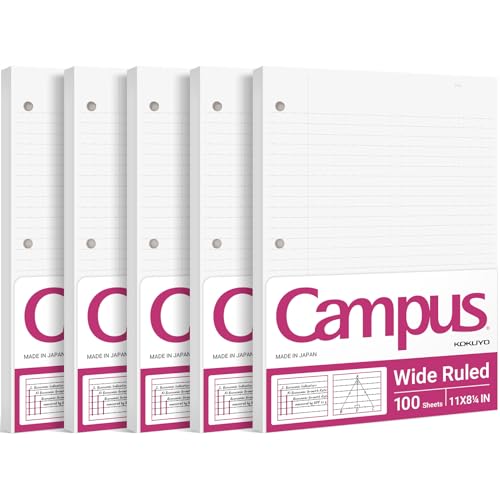 Papier lisse japonais Kokuyo Campus WSG-NO-887G3 anti-bavure, l'excellence de l'écriture à 3 anneaux