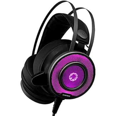 GameMax G200 Gaming Headset & Mic, RGB LED Lighting, 50mm Driver, Noise Cancellation, Self - Adjusting Headband, Compatible for PS4, Xbox One, PC & Mobile Phones | Black