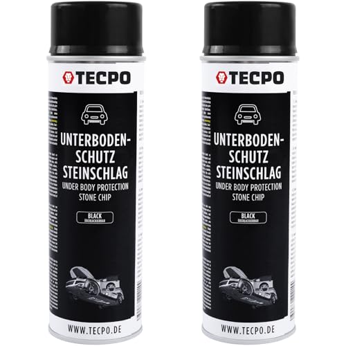 TECPO 2 protezioni sottoscocca verniciabili, colore nero, 500 ml