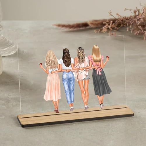 Image of WEHATKE Customized Acrylic Plaque for Bestie | Gift for Best Friend and Besties | Name Gift (Design 13)