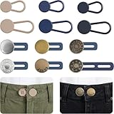 RIGHTWELL Waist Button Extenders, 18 Pieces, 6 Sizes, Stretchy Jeans and Pants Waist Extension for Women and Men