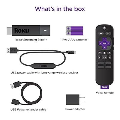 Roku Streaming Stick+ | HD/4K/HDR Streaming Device with Long-range Wireless and Roku Voice Remote with TV Controls