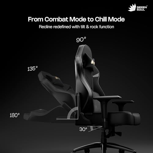 Image of Green Soul Monster Ultimate Series S | Multi-Functional Ergonomic Gaming & Office Chair| Premium Spandex & PU Leather Fabric | Adjustable Neck & Lumbar Pillow | 4D Adjustable Armrests (Full Black)