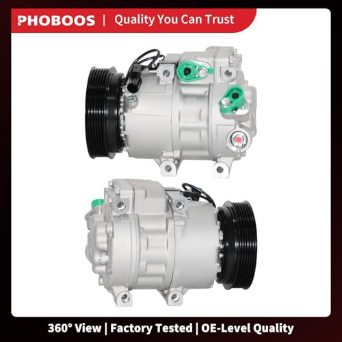 Image of PHOBOOS A /C Compressor with Clutch Compatible with Hyundai Sonata 2010 2.4L, Kia Optima 2009-2010 2.4L, Fast Cooling, Low Noise, Easy Installation, Ref.158372
