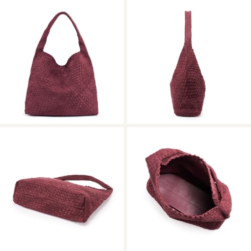 Image of MELOLILA Large Woven Tote Bag for Women Weave Purse Woven Leather Handbag