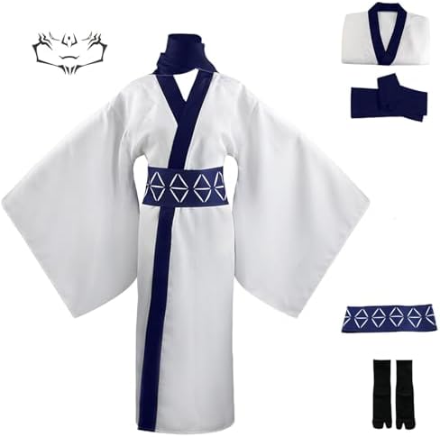 FAZA Sukuna Cosplay Anime Jujutsu Kaisem Men Ryomen Sukuna Kimono Japanese White Yukata With Tattoo Sticker