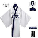 FAZA Sukuna Cosplay Anime Jujutsu Costume Ryomen Sukuna White Kimono Long Robe For Men JJK Cosplay Outfit With Belt (Kimono,XL)