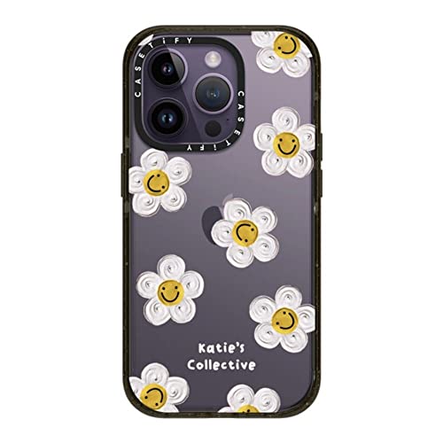 CASETiFY �C���p�N�g iPhone 14 Pro �P�[�X [MIL�K�i���� (4x MIL-STD-810G)/2.5m����̗����������N���A] - Daisy by Katie-s Collective - �O���b�V�[ �u���b�N