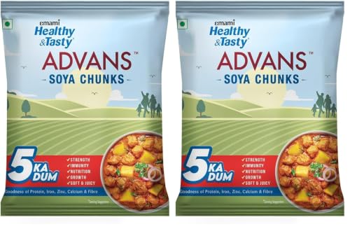Image of Emami Healthy & Tasty Advans SOYA Chunks 1 Kg - Family Pack (Pack of 2)