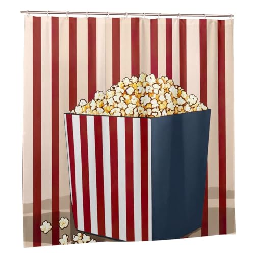 Rideau de douche popcorn polyester 183x183 cm avec 12 œillets