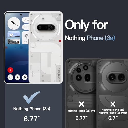 Image of JETech Cover Case for Nothing Phone 3a, Clear Shockproof Bumper Cover, Anti-Scratch Hard Back, Protective Slim Fit, Non-Yellowing, Durable Transparent TPU for Drop Protection (Clear)
