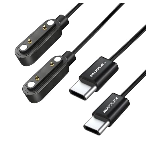 GEARPLEX Magnetic Smart Watch Charging Cable Compatible with Apple, Samsung, and Fitness Watches, Quick Charge with 2-Pin Connections, USB Type-C, 7.62mm