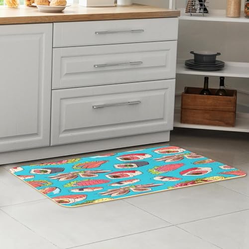 Tapis de cuisine nourriture japonaise absorbant et lavable