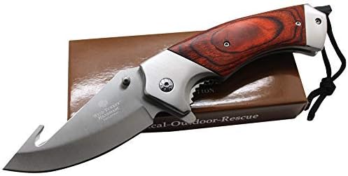 Wild Turkey Handmade Collection Very Strong and Durable Heavy Duty Everyday Carry Folding Knife with Fire Starter - Outdoor Survival Pocket Knife Ideal for Recreational Work Hiking Camping (CW)