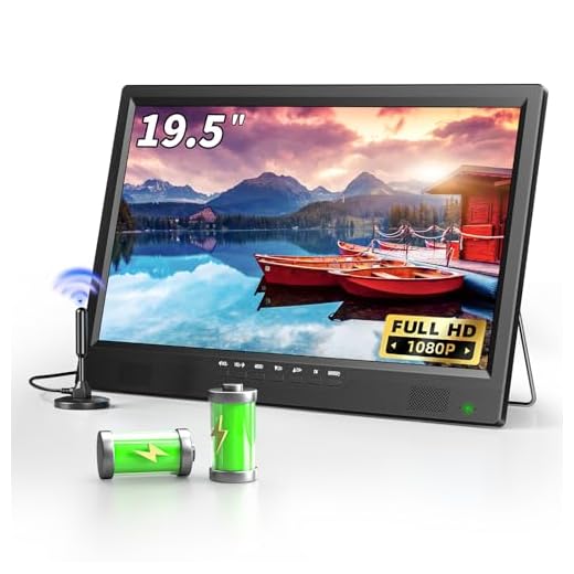 NORTHING 19.5" Portable TV for Outdoor Indoor, 8000mAh Built-in Power Operated Portable TV for Camping Kitchen Counter Bedroom RV Patio Car, Small T V with Antenna/HDMI/USB/AV Input