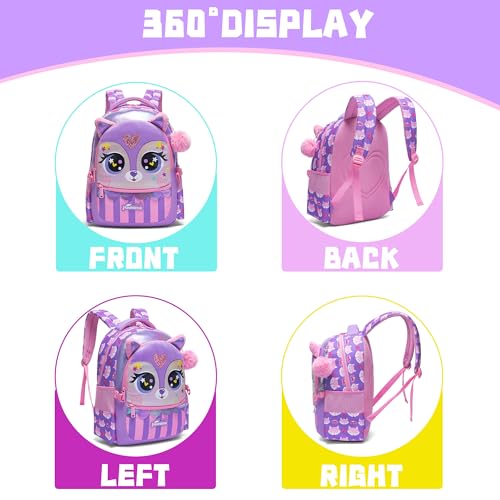 Image of Backpacks for Girls School Bag Cute Girls Backpacks Ages 8-10 Kids Bookbag Set Travel Backpack for Preschool Kindergarten Elementary Students Backpack to School Supplies