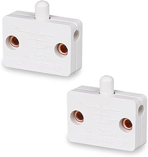 2 Pack Cupboard Door Switch 1A 250V Cupboard Light Control Switch Cupboard Auto Control Switch Push to Break Light Switch for All Kinds of Cabinet Doors (white)