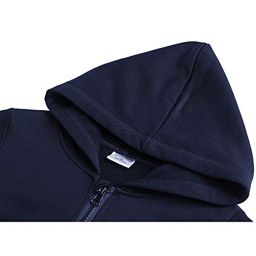 Image of Spring&Gege Youth Solid Fleece Hoodies Soft Full Zip Hooded Sweatshirts for Children (3-12 Years)
