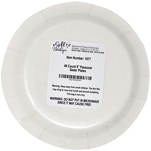 Gift Boutique 48 9" Passover Plates For Seder Plate Disposable Paper Tableware Party Supplies Decorations #TOP3