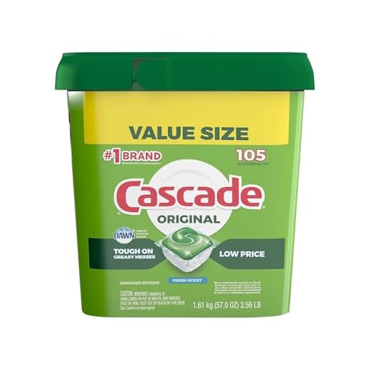 Cascade Dishwasher Pods, Actionpacs Dishwasher Detergent, Original Fresh, 105 Count