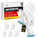 Switory Weiß Arbeitshandschuhe Herren, Handschuhe Arbeit XL/10, 6 Paar