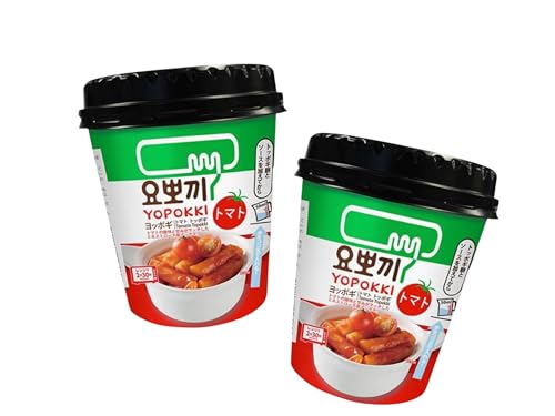 Yopokki Reiskuchen Doppelpack Tomate im Becher - Korean Instant Rice Cake Cup - Tteokbokki Koreanischer Reiskuchen - Tomate - OG ASIA - 2x 120g