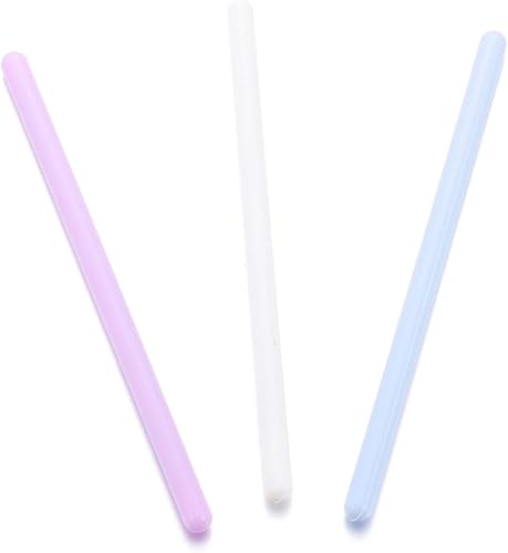 3 unidadespaquete de 3 varillas de agitación reutilizables de silicona plana redonda para mezclar tinte de resina, pintura líquida, herramienta de