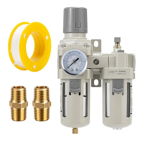 ZXVC 3/4" NPT Air Compressor Filter Regulator Lubricator (FRL) Unit,air Pressure Regulator with Pressure Gauge (0-150 PSI),Quick Release Bowl,Bracket