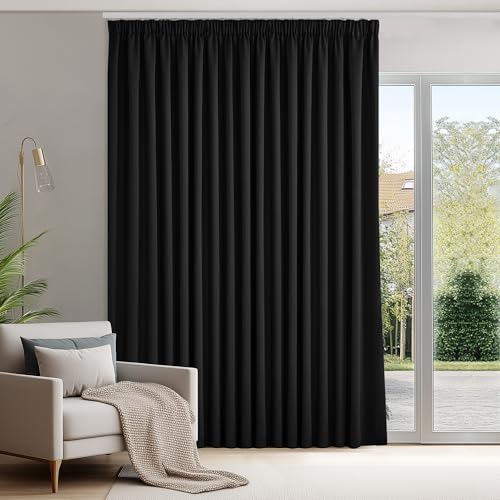 Deconovo Gardinen mit Kräuselband Blickdicht Vorhänge Kälteisolierend Thermovorhang für Balkontür Schlafzimmer 2 Stück