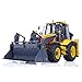 wheelfun LESU 1/14 Wheeled Hydraulic RC Backhoe Excavator Loader Metal Aoue BL71 2 in 1 Construction Vehicle Painted Yellow Gray Hobby Grade Model for Adult