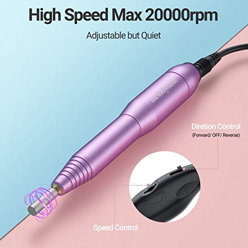 Melodysusie Portable Electric Nail Drill, Compact Efile Electrical Professional Nail File Kit For Acrylic, Gel Nail, Manicure Pedicure Polishing Shape Tools For Home Salon With 7Pcs Ceramic Bits #TOP3