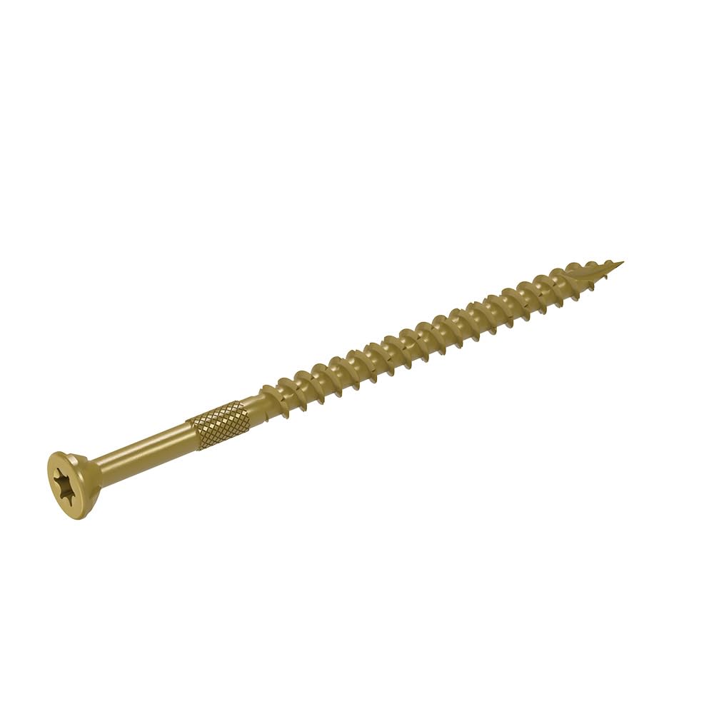 Grip-Rite GRDF312STGD5 DeckForce #10 x 3-1/2" Nano Coated Wood Screws, Gold, 5lb Box