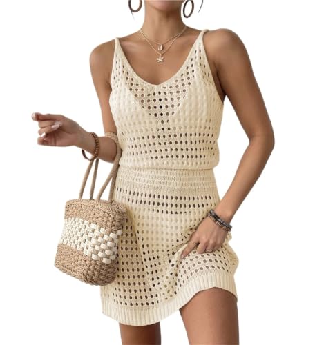 Robe de plage en tricot ajouré été chic pour femmes et tenue de vacances piscine