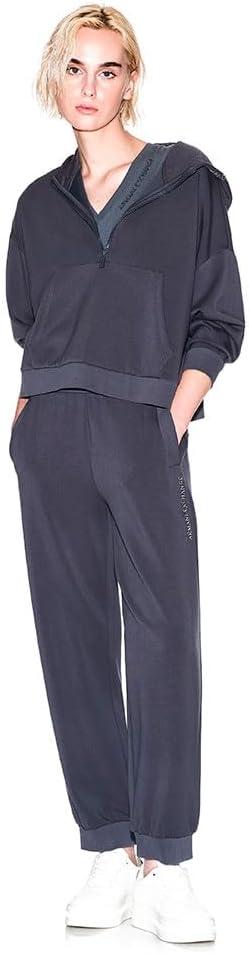 Armani Exchange womens Half Zip Logo Hoodie - Image 5