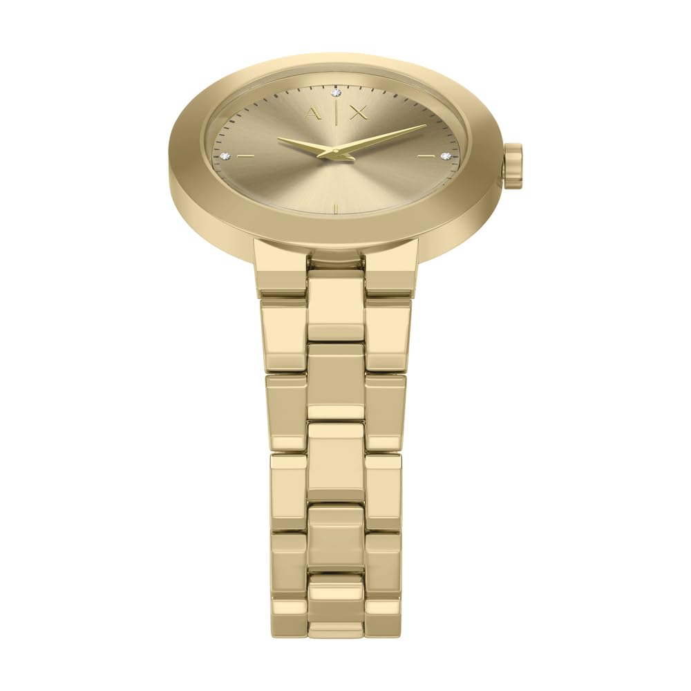 Armani Exchange Reloj para Mujer, Movimiento de Cuarzo de Dos Agujas y Caja de 36 mm con Correa de Acero Inoxidable o Cuero