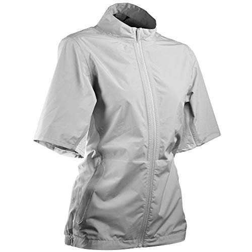 Sun Mountain 2021 Women’s Monsoon Short-Sleeve Golf Jacket (Platinum-White, S)