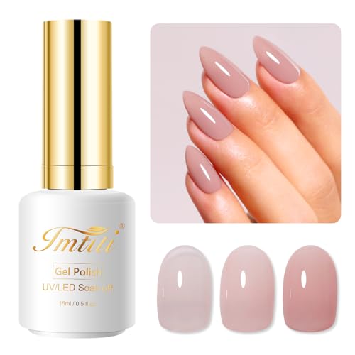 Imtiti Jelly - Esmalte de uñas UV, 15 ml, color café natural, transparente, para manicura