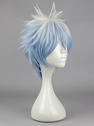 AMYHOME 14'' Lolita Cosplay Costume Wig Short Straight Hair Party Halloween Wig Anime Heat Resistant, Blue - Image 3